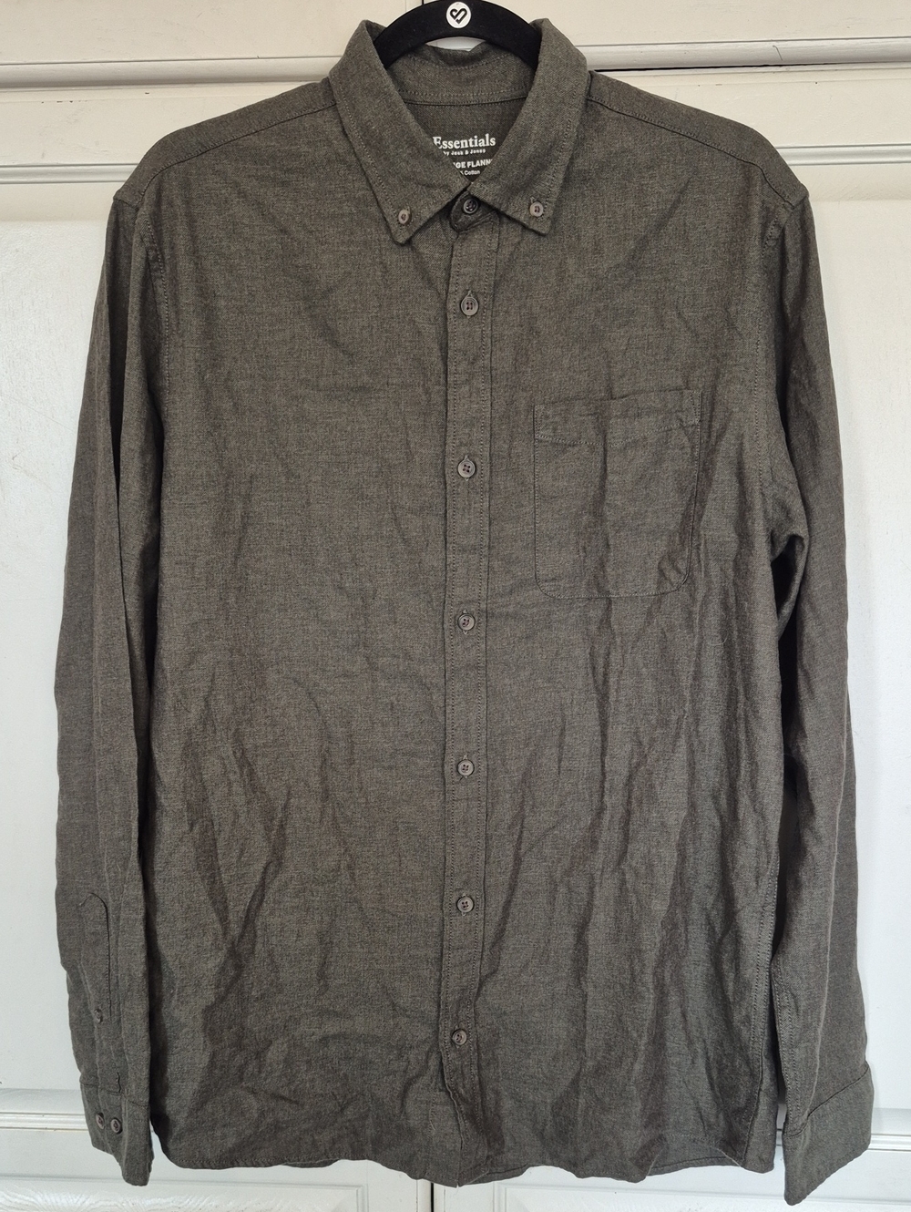 Jack and Jones Olive Green Long-Sleeve Button-Down Shirt